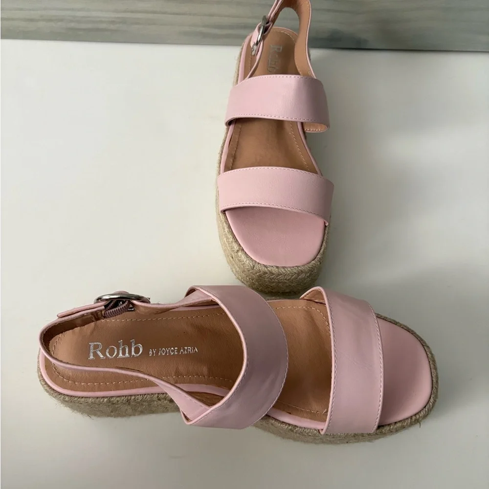 NEW! ROHB Light Pink Espadrille Platform Sandals